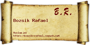 Bozsik Rafael névjegykártya